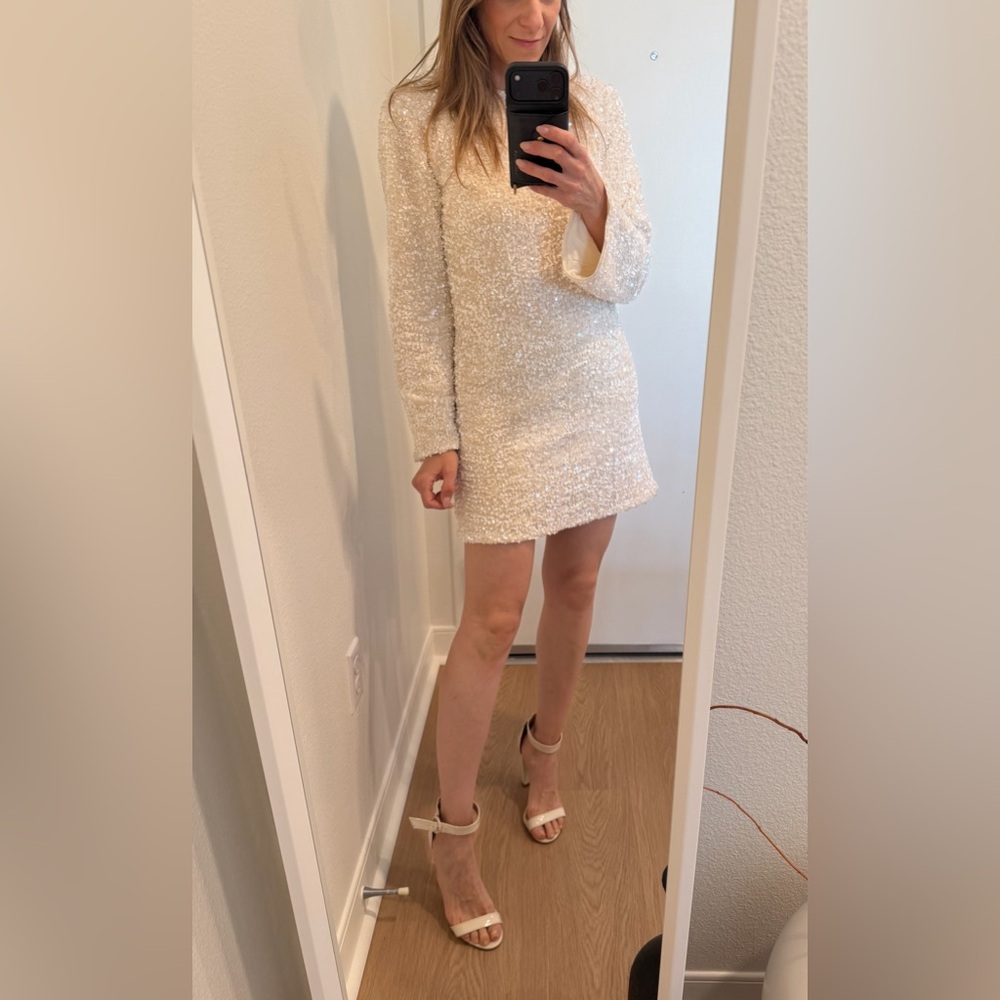 H&M Sequin Mini Dress – Champagne / Cream – NWT